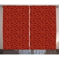 thumbnail image 1 of Ambesonne Burnt Orange Curtains 2 Panel Set, Leafage and Petals, 108" x 90", Burnt Orange Burgundy, 1 of 2