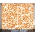 thumbnail image 1 of Ambesonne Burnt Orange Curtains 2 Panel Set, Romantic Love Flowers, 108" x 96", Burnt Orange Pale Orange, 1 of 3