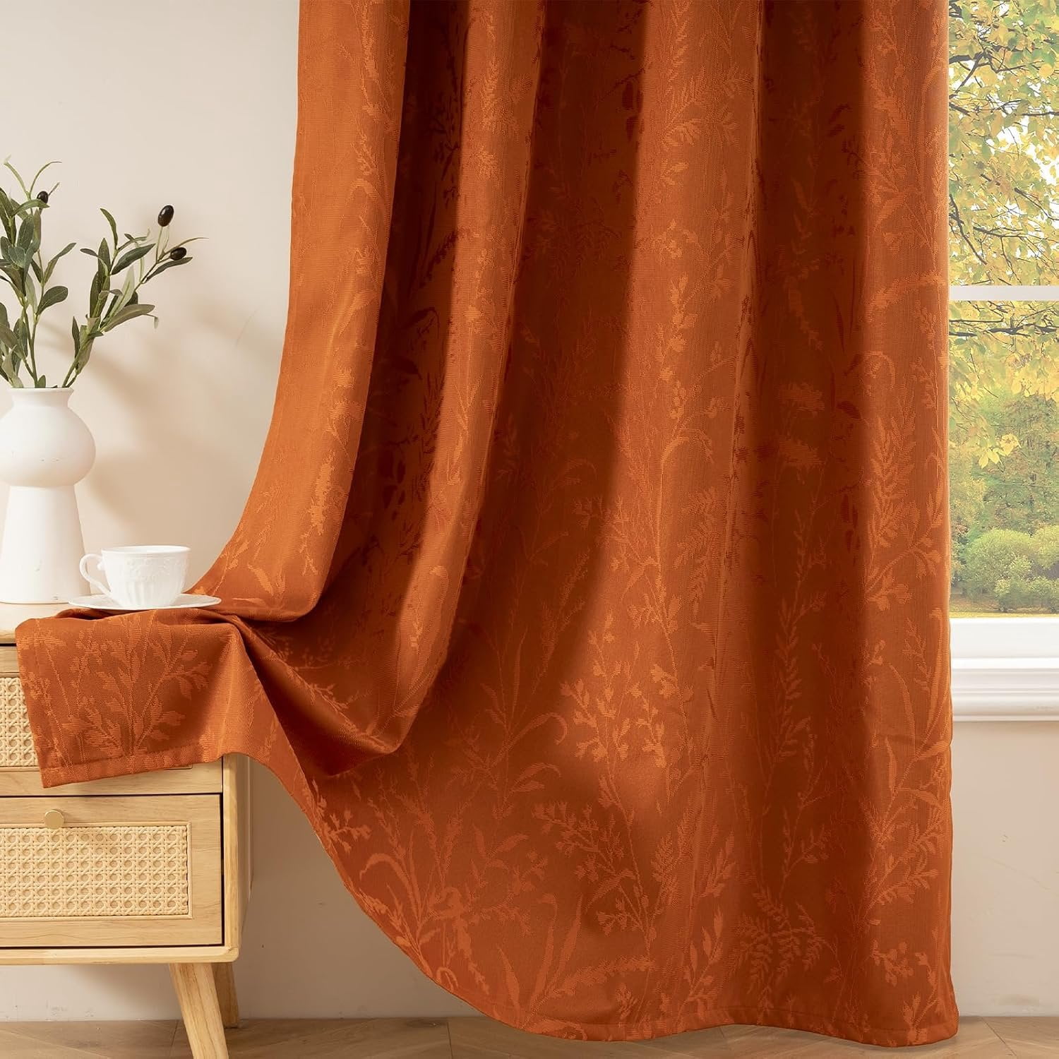 Burnt Orange Curtains Blackout Curtain & Drapes Thermal Insulated 84 ...