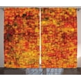 thumbnail image 1 of Ambesonne Orange Curtains 2 Panel Set, Vintage Mosaic Grunge, 108" x 90", Orange Mustard, 1 of 3