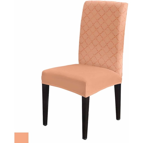 Burnt Orange Dining Chair Cover Set of 4,Stretch Chair Protectors Slipcover,Spandex Kitchen Chair Seat Back Cushion Slip Cover for Dining Room,Party,Hotel Geometric Minimalist