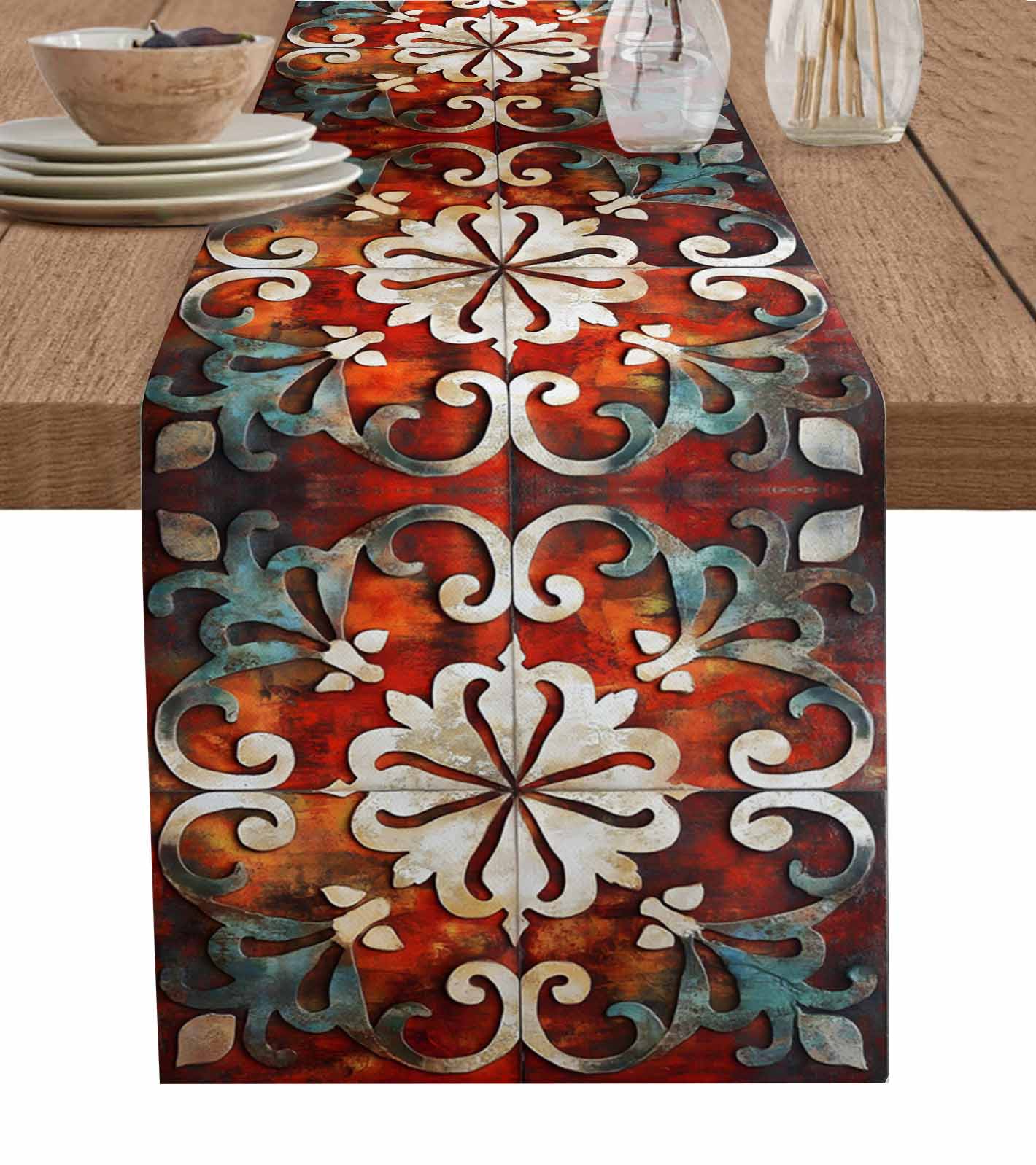 Extraordinary Burnt Orange Table Runner Images