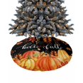 thumbnail image 1 of Burnt Orange Fall Christmas Tree Skirt 36 Inches Large Christmas Skirt Tree, Maple Leaf Pumpkins Thanksgiving Black Tree Skirt Christmas Decorations for Fireplace Party Holidays Indoor Outdoor, 1 of 7