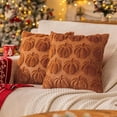 thumbnail image 1 of Burnt Orange Fall Pumpkin Decorative Throw Pillow Covers Set of 2, 20x20 Inch Soft Plush 3D Embroidered Halloween Pillow Covers for Fall Decorations Farmhouse Cushion Covers for Thanksgiving, 1 of 9