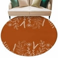 thumbnail image 1 of Burnt Orange Fall Round Area Rug 5ft Washable Large Round Rug for Living Room, Non-Slip Circle Rugs for Dining Room, Thanksgiving Eucalyptus Leaves Abstract Floor Carpet for Bedroom Entryway Office, 1 of 8