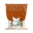 thumbnail image 1 of Burnt Orange Fall Tie Up Curtains for Windows 63 Inch Length Balloon Curtains Kitchen Adjustable Balloon Window Shade Thanksgiving Eucalyptus Leaves Abstract Tie Up Bathroom Curtain Window 46"x63", 1 of 6