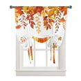 thumbnail image 1 of Burnt Orange Fall Tie Up Curtains for Kitchen Bathroom Bedroom Windows 45 Inch Length, Watercolor Maple Leaf Pumpkins Thanksgiving Balloon Drape Curtains Shade Rod Pocket Curtain Panel, 34"x45", 1 of 7