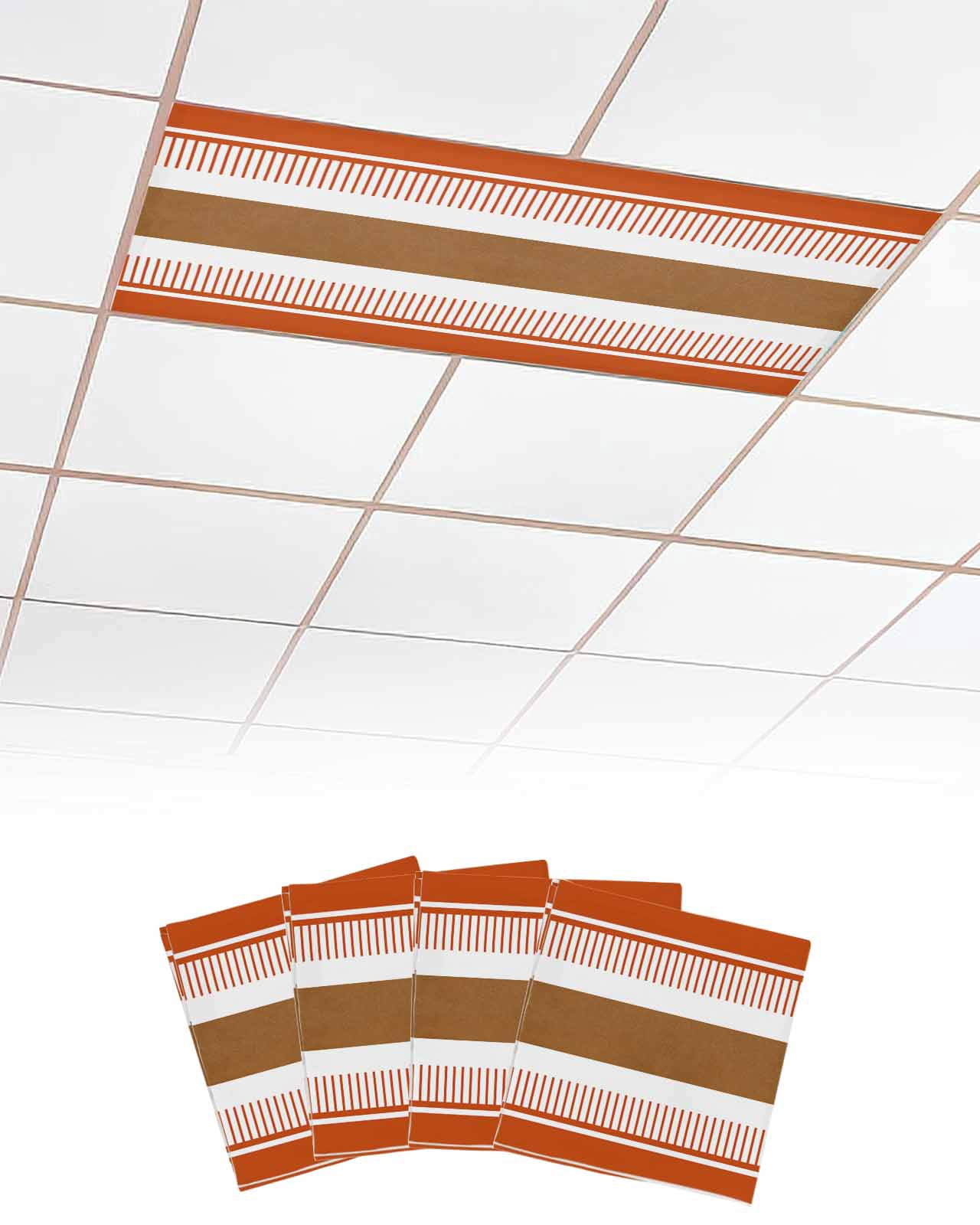 Burnt Orange Farmhouse Fluorescent Light Covers for Ceiling Lights 4x2 ...