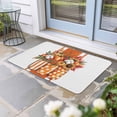 thumbnail image 1 of Burnt Orange Floral Door Mat Indoor Outdoor,Rustic Pumpkin Sunflower Botanical Striped Non Slip Welcome Mat with Rubber Backing,Absorbent Front Door Mats Entryway Rug for Home Patio Entrance 18"x30", 1 of 9