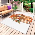 thumbnail image 1 of Burnt Orange Floral Outdoor Rug for Patio/Deck/Porch, Non-Slip Large Area Rug 5 x 7 Ft, Rustic Pumpkin Sunflower Botanical Striped Indoor Outdoor Rugs Washable Area Rugs, Camping Rug Carpet Runner, 1 of 8