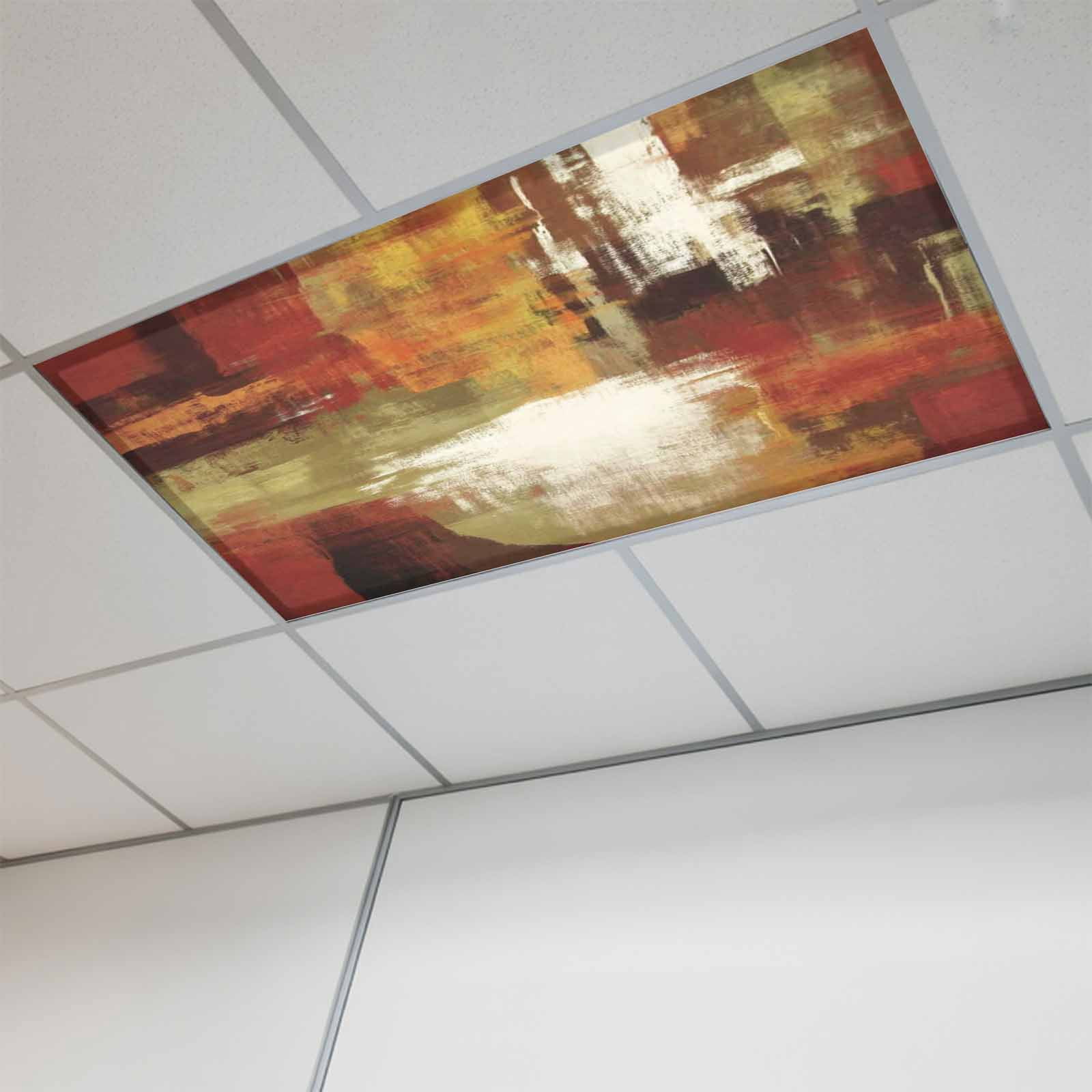 Burnt Orange Fluorescent Light Covers, Fall Modern Oil Painting ...
