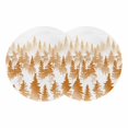 thumbnail image 1 of Burnt Orange Forest Round 15 Inch Placemats Set of 2, Contemporary Silhouette Abstract Art HeatResistant Non Slip Place Mats for Dining Table, Wipeable Braided Kitchen Table Mats for Housewarming, 1 of 9