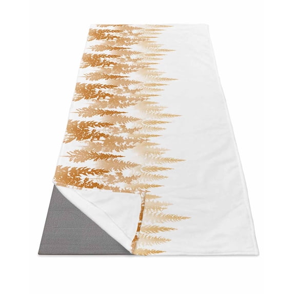 Burnt Orange Forest Yoga Towel for Hot Yoga Non Slip, Contemporary Silhouette Abstract Art Yoga Mat Towel Absorbent Yoga Sweat Towels Microfiber Hot Yoga Blanket for Bikram Pilates 26"x74"