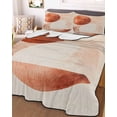thumbnail image 1 of Burnt Orange Geometric Art Twin Size Down Alternative Comforter,Lightweight Comforter Quilt Bedding Set with Pillow Shams Modern Abstract Art Aesthetics All Seasons Bed Comforter Duvet Insert 68"x86", 1 of 7