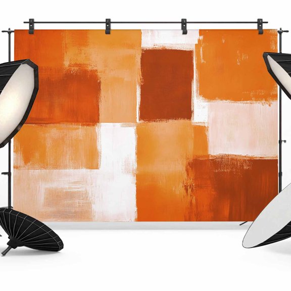 Burnt Orange Geometric Backdrop for Photoshoot,Photography Photo Studio Background Wall Backdrop,Watercolor Ombre Modern Abstract Art Back Drop Banner Panel for Portraits Wedding Party 12x8Ft