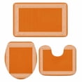 thumbnail image 1 of Burnt Orange Geometric Bath Mat 3 Piece Bathroom Rug Set, Country Greece Key Art Non Slip Bath Rug Contour Mat and Toilet Lid Cover, Absorbent Shower Mats Soft Bath Rugs and Mats Sets, 1 of 8