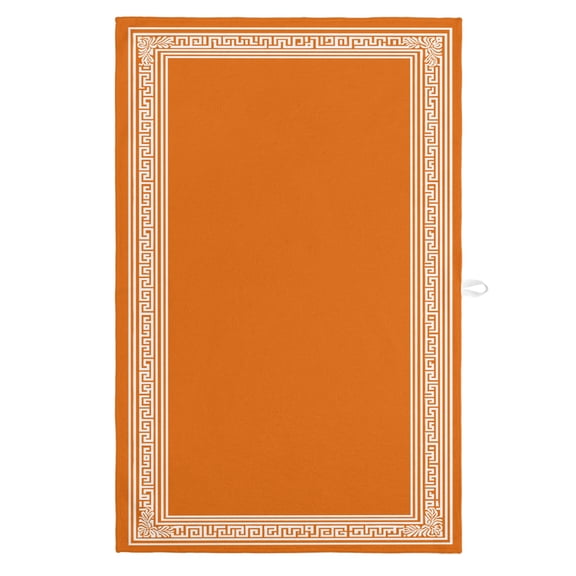 Burnt Orange Geometric Kitchen Towels, Absorbent Microfiber Kitchen Dish Hand Tea Bath Towel, Country Greece Key Art Quick Dry Cleaning Cloth Dishclothes Decorative Sets, (1-PC, 18x28)