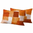 thumbnail image 1 of Burnt Orange Geometric Outdoor Waterproof Pillow Covers, Watercolor Ombre Modern Abstract Art Decorative Rectangle Throw Pillowcase Sofa Cushion Sham for Patio/Couch/Chair, 20"x12" 2 Pack, 1 of 8