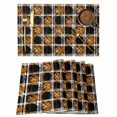 thumbnail image 1 of Burnt Orange Geometric Placemats Set of 8 Black White Boho Place Mats Indoor Wipeable Table Mats Washable Cloth Dining Table Placemats for Kitchen Holiday Party Home Decor 13x19 Inch, 1 of 9