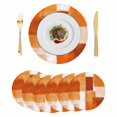 thumbnail image 1 of Burnt Orange Geometric Round 13 Inch Placemats Set of 6, Watercolor Ombre Modern Abstract Art HeatResistant Non Slip Place Mats for Dining Table, Wipeable Braided Kitchen Table Mats for Housewarming, 1 of 9