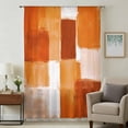 thumbnail image 1 of Burnt Orange Geometric Sheer Curtains 63 Inches Long, Watercolor Ombre Modern Abstract Art Light Filering Curtains, Breathable Simi Curtain Privacy Drapes for Living Room Bedroom Window Treatment, 1 of 9