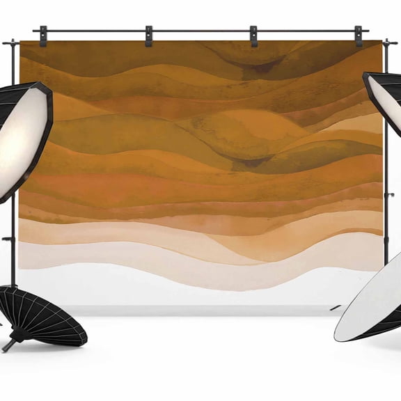 Burnt Orange Gradient Backdrop for Photography, Abstract Ocean Wave Photo Backdrop Portrait Background Party Banner Photo Backgrounds for Studio Booth Props, 10x8ft