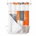 thumbnail image 1 of Burnt Orange Gray No Hook Shower Curtain Waterproof,Bathroom Curtains with Snap in Liners and See Through Top Window,Modern Abstract Oil Painted Geometric Hotel Bathtub Curtains Shower 72"Wx84"L, 1 of 8