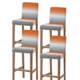 thumbnail image 1 of Burnt Orange Gray Ombre Bar Stool Covers Set of 4, Modern Gradient Abstract Art Stretch Washable Bar Chair Covers with Backs, Removable Pub Counter Height Chair Cover for Kitchen Dining Room Cafe, 1 of 7