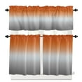 thumbnail image 1 of Burnt Orange Gray Ombre Kitchen Curtains and Valances Set, 3 Piece Kitchen Curtains Set 24 Inch Length, Modern Gradient Abstract Art Rod Pocket Curtains Tier Farmhouse Window Curtains, 1 of 6