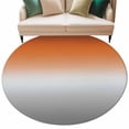 thumbnail image 1 of Burnt Orange Gray Ombre Large Area Rugs for Bedroom Living Room, Soft Non Slip Carpet Bedside Rug, Modern Gradient Abstract Art Round Floor Cover Kitchen Accent Rug 5' for Dining Room/Office, 1 of 9