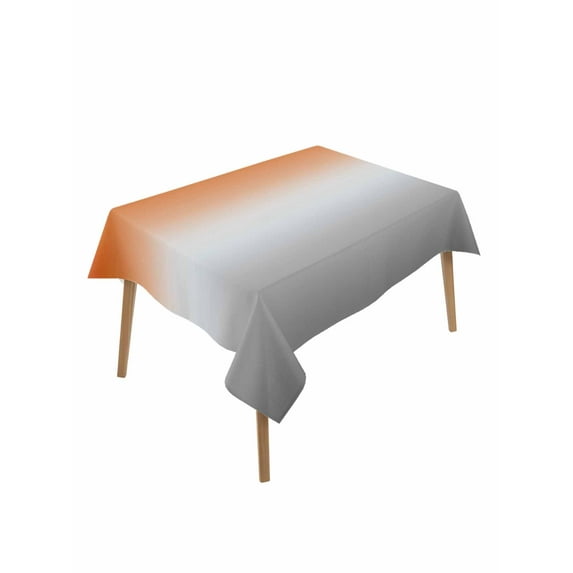 Burnt Orange Gray Ombre Table Cloth, Modern Gradient Abstract Art Waterproof Tablecloth for Rectangle Tables, Reusable Washable Fabric Table Cover for Restaurant Kitchen Dining Tables 60"x84"