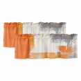 thumbnail image 1 of Burnt Orange Gray Valances for Windows, Decorative Rod Pocket Window Valance Curtains, Geometric Oil Painted Abstract Modern Short Curtain Drapes for Kitchen/Living Room, 2 Panels, 54" W x 18" L, 1 of 8