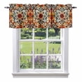 thumbnail image 1 of Burnt Orange Green Kitchen Curtain Valances for Windows Farmhouse Short Curtains, Vintage Abstract Flowers Rod Pocket Valance Curtain for Bedroom Cafe Living Room 60"x18", 1 of 8