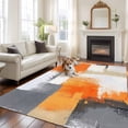 thumbnail image 1 of Burnt Orange Grey Area Rug 5x8 FT, Non Slip Bedroom Throw Carpet, Abstract Geometric Oil Painting Modern Washable Soft Floor Carpet Non-Shedding Rug for Living Room Nursery Dorm Office, 1 of 9