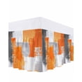 thumbnail image 1 of Burnt Orange Grey Bed Skirt Queen Size, Modern Oil Painted Abstract Art Wrap Around Bed Skirting with Adjustable Elastic Strap, Dust Ruffle Pleated Bedskirts 16 Inch Drop for Bedroom Queen Beds, 1 of 9