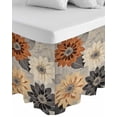 thumbnail image 1 of Burnt Orange Grey Black Flower Wrap Around Bed Skirts for King Bed 16" Drop,Bed Skirt with Adjustable Elastic Belt Dust Ruffle Bed Valance for Bedroom Hotel Spring Floral Botanical Bed Frame Cover, 1 of 7
