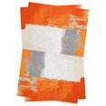 thumbnail image 1 of Burnt Orange Grey Kitchen Towels Set of 2, Water Absorbent Dish Towel, Abstract Modern Geometric Oil Painted Decorative Hand Towels - Quick Drying Cloth for Cooking Baking, 18x28 Inch, 1 of 8