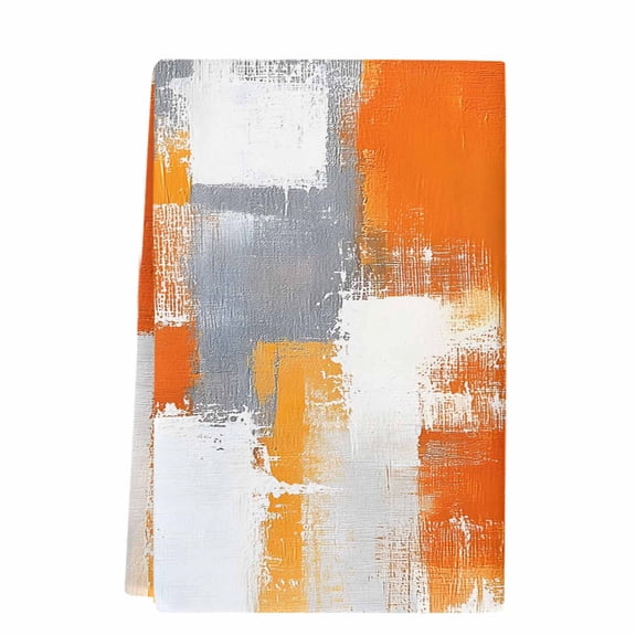 Burnt Orange Grey Microfiber Kitchen Towel, Oil Painting Smear Modern Abstract Art Soft Absorbent Dish Towels, Quick Drying Washable Dishcloths for Kitchen Cleaning, Drying Dishes, 18x28 Inches