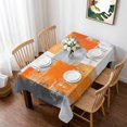 thumbnail image 1 of Burnt Orange Grey Oil Painting Table Cloth Waterproof Tablecloths, Abstract Modern Geometric Tablecloth Dining Table Cover for Kitchen Party Tabletop Outdoor, Rectangle Tablecloth 52x70 Inch, 1 of 9