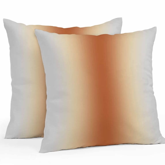 Burnt Orange Grey Ombre Throw Pillow Covers 26x26 Inch Set of 2, Modern Abstract Art Gradient Waterproof Outdoor Pillow Covers, Decorative Cushion Pillowcases for Couch, Sofa, Bed, Garden, Patio