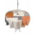 thumbnail image 1 of Burnt Orange Grey Outdoor Tablecloth with Umbrella Hole, Oil Painting Modern Abstract Art Spillproof Waterproof Outdoor Table Cover, Patio Tablecloths for Party/Garden/Picnic, Round 54 inch, 1 of 9