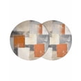 thumbnail image 1 of Burnt Orange Grey Round 15 Inch Placemats Set of 2, Modern Abstract Oil Painting HeatResistant Non Slip Place Mats for Dining Table, Wipeable Braided Kitchen Table Mats for Housewarming, 1 of 9