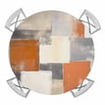 thumbnail image 1 of Burnt Orange Grey Round Fitted Tablecloth with Elastic Edge, Waterproof Table Cloth Table Cover for 36"-44" Tables, Oil Painting Modern Abstract Art Tablecloths for Dining Picnic Indoor Outdoor, 1 of 9