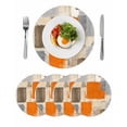 thumbnail image 1 of Burnt Orange Grey Round Placemats Set of 4 for Dinning Tables,Heat-proof Braided Table Mats 15 Inch,Abstract Modern Oil Painted Geometric Washable Place Mat for Kitchen Restaurant Party Table Decor, 1 of 9