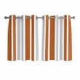 thumbnail image 1 of Burnt Orange Grey Stripe Kitchen Curtains Short 54 Inch Length, Farmhouse Minimalist Striped Grommet Top Bedroom Living Room Curtains, Light Filtering Cafe Curtain Drapes 2 Panels Set 84''x54'', 1 of 9