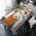 thumbnail image 1 of Burnt Orange Grey Table Cloth Waterproof Tablecloths, Oil Painting Modern Abstract Art Tablecloth Dining Table Cover for Kitchen Party Tabletop Outdoor, Rectangle Tablecloth 54x108 Inch, 1 of 9