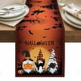 thumbnail image 1 of Burnt Orange Halloween Table Runner - 120 Inch Long, Kitchen Dining Table Runner Dresser Scarves, Horror Gnomes Pumpkin Black Cat Farmhouse Decor for Coffee Tables Wedding Party Banquet, 1 of 8
