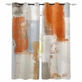 thumbnail image 1 of Burnt Orange Kitchen Curtains Modern Geometric Grey Oil Painting Abstract Cafe Short Curtains for Bathroom Blackout Window Curtain Small Window Treatment Drapes for Bedroom Living Room 42"x45"x2, 1 of 9