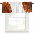 thumbnail image 1 of Burnt Orange Kitchen Valances for Windows, Sparkle Gold Stained Floral Flower Art Bathroom Window Valances 54x18 Inch Rod Pocket Window Treatments Valance Curtains for Living Room Bedroom Decor, 1 of 9