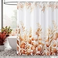 thumbnail image 1 of Burnt Orange Leaf Shower Curtain, Burnt Orange Watercolor Eucalyptus Leaves Botanical Plants Bathroom Curtain Waterproof Fabric Machine Washable with Hooks, 36" Wx72 L, 1 of 6